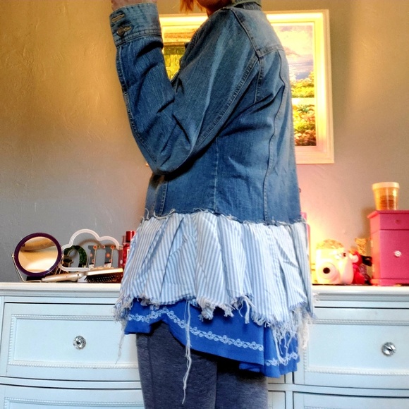 Upcycle jean jacket s/m - Picture 5 of 8